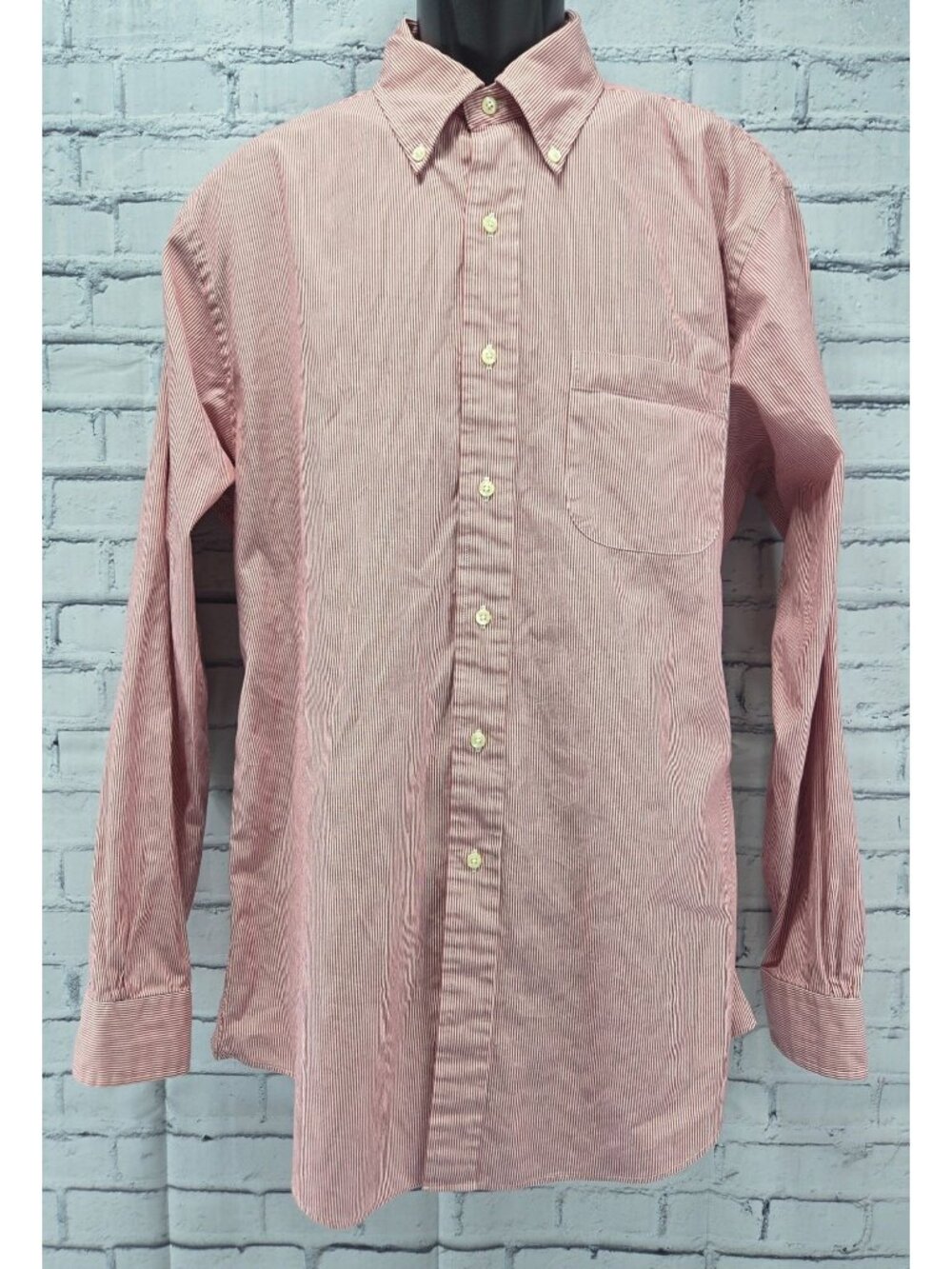 Brooks Brothers Slim Fit Red Striped Dress Shirt 17-36